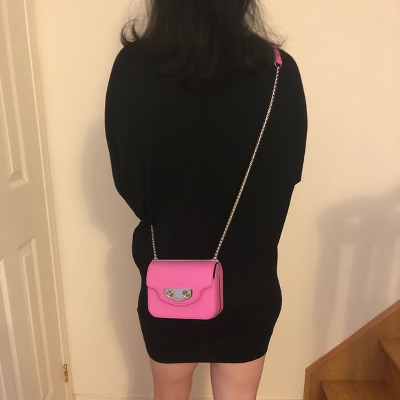 ✨SOLD✨Auth BALENCIAGA Calf Leather Baby Pink Mini Square Crossbody Bag - Picture 10 of 12